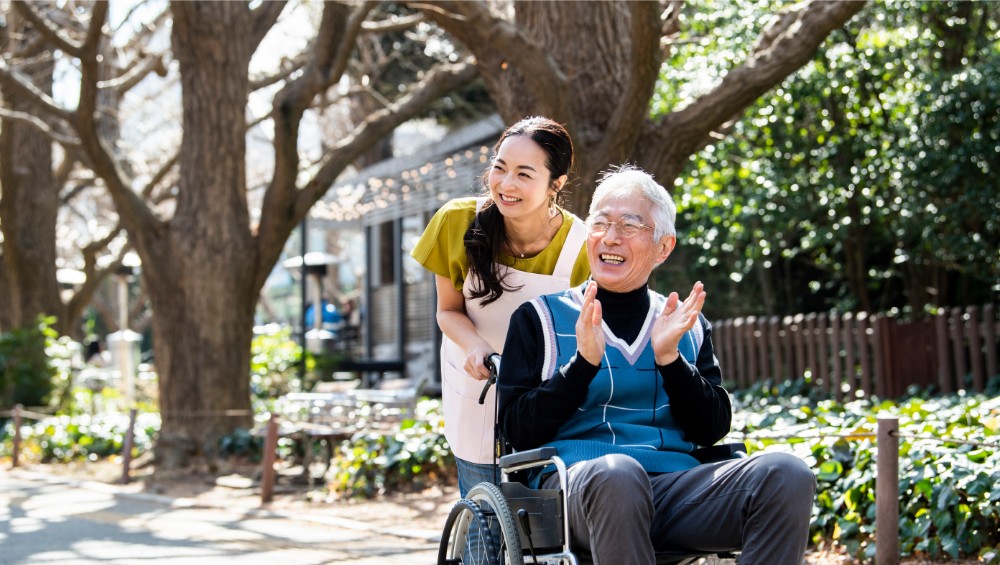 介護している様子